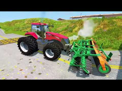 Funny Cars vs Portal Trap and Slide Color   Cars vs Trains vs Rails   BeamNG Drive #15