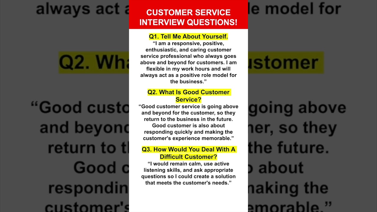CUSTOMER SERVICE Interview Questions & Answers! (How to PASS a Customer Service Interview!)