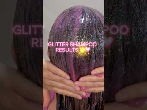 The viral glitter hair results 😱 what do we think?? 🧐 #glitterhair #glittershampoo