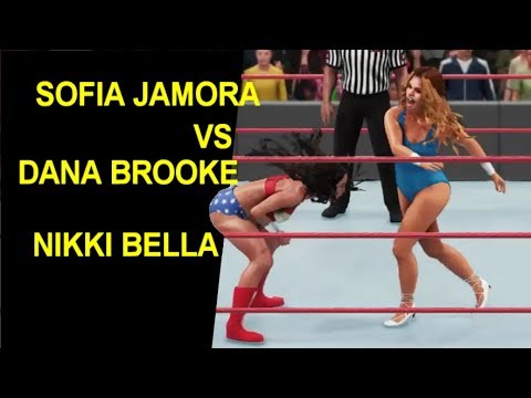 WWE 2K18 Sofia Jamora vs Dana Brooke & Nikki Bella - Handicap Match