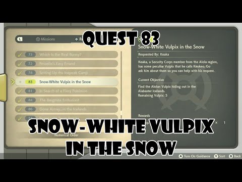 Request #83 Snow-White Vulpix in the Snow. Pokemon Legends Arceus