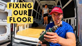We Messed Up Our Van Floor… So We Had To Fix It - Van build