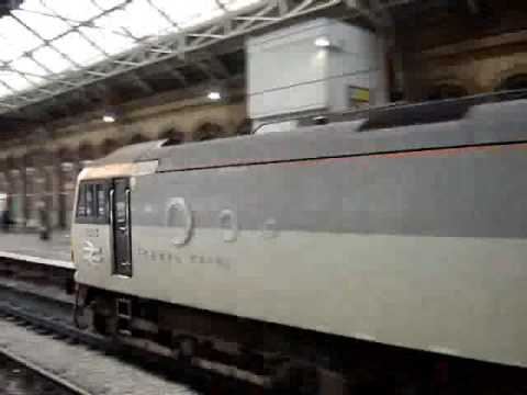 Class 92 speeds through Preston