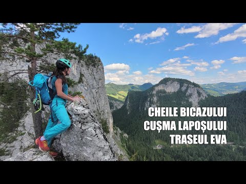 Cheile Bicazului, Cușma Lapoșului, Traseul Eva, 3B, 6+, 3LC