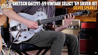Video thumbnail for No Talking...Just Tones | Gretsch G6129T-59 Vintage Select '59 Silver Jet | Silver Sparkle by Peach Guitars