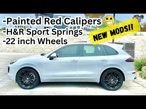 Porsche Cayenne Lowering Springs and Painted Calipers!