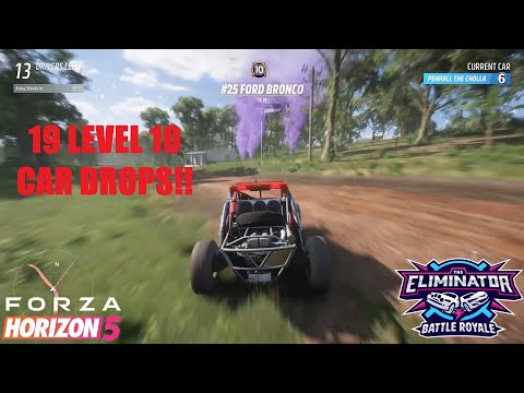10 MINUTES OF LEVEL 10 CAR DROPS!! 19 LEVEL 10 CAR DROPS IN ONE VIDEO!! - FH5 ELIMINATOR