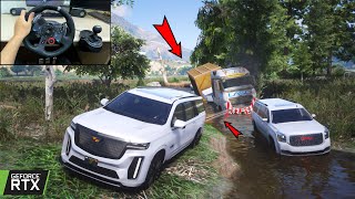 Cadillac Escalade V & GMC Yukon XL Towing Abandoned Truck - I Want GTA 6 have this Gameplay Mode!!!
