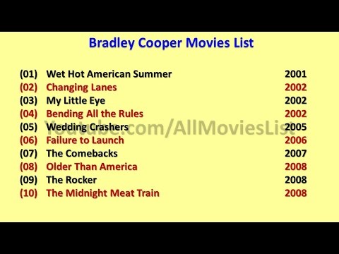download lagu mp3 mp4 Movie List Bradley Cooper, download lagu Movie List Bradley Cooper gratis, unduh video klip Movie List Bradley Cooper