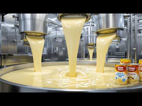 How Condensed Milk is Made | Food Factory Processing Secrets Behind Every Creamy Can!