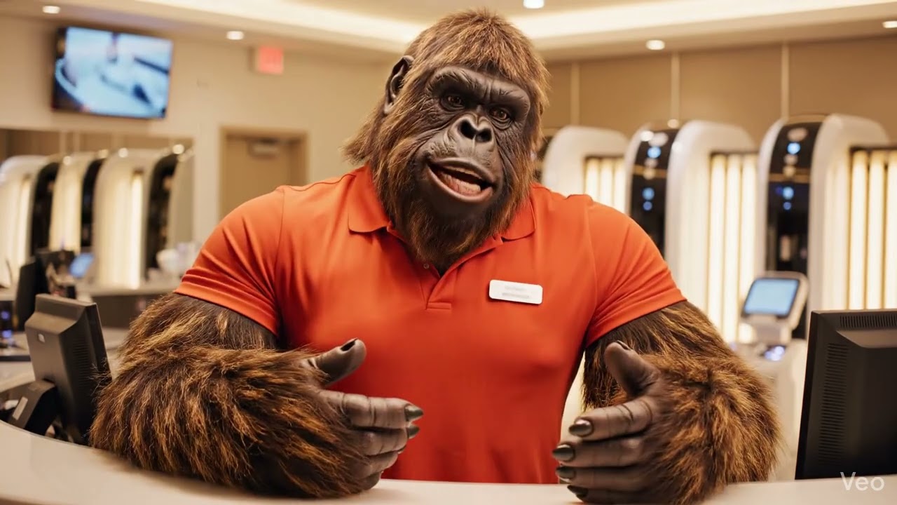 Bigfoot Works the Tanning Salon