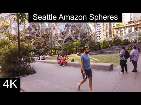 Seattle Wa🇺🇸 Amazon Spheres 4K Walk Tour 2021