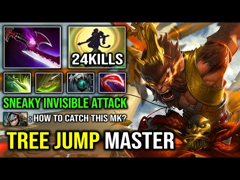 GOD OF TREE JUMP Max Agility Speed Monkey King with 24Kills Sneaky Invisible Silver Edge Dota 2