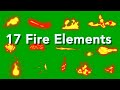 17 Fire Elements FX Green Screen Animated Green Screen Everything Green
