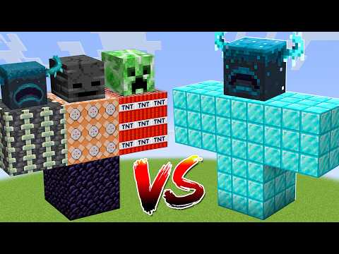 Diamond Warden vs All Minecraft Bosses - Minecraft Mob Battle