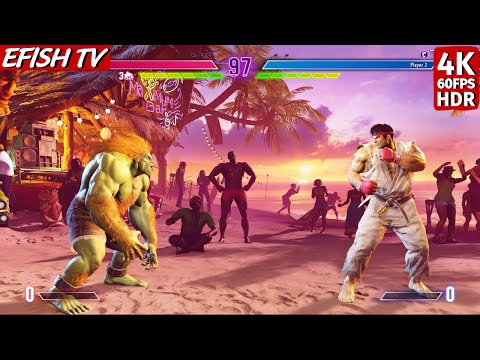 Blanka vs Ryu (Hardest AI) - Street Fighter | 4K 60FPS HDR