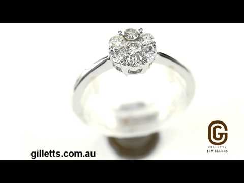Diamond cluster 7 stone dress ring