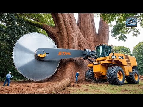 Extreme Dangerous Fastest Big Chainsaw Cutting Tree Machines | Monster Stump Removal Excavator #15