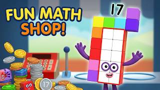 Numberblocks Math Learning | Number 17 Adventure | Counting Coins for Kids
