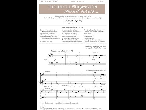 Loosin Yelav (SSA Choir) - Arranged by Judith Herrington