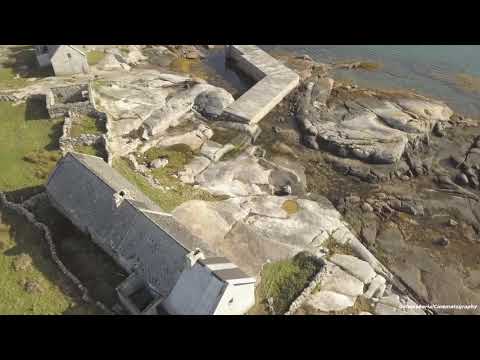 Drone View Deserted Village in lettermullan