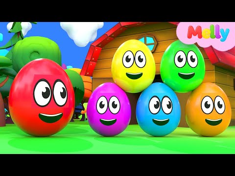 Aprender Colores y Números | Huevos de Colores en la Granja | Canciones Infantiles Melly en Español