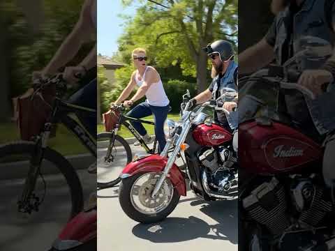 Biker Chases Down Thief to Save Old Lady