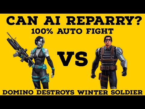 AI CAN REPARRY? | DOMINO VS WINTER SOLDIER 100% AUTO FIGHT | MARVEL CONTEST OF CHAMPIONS |