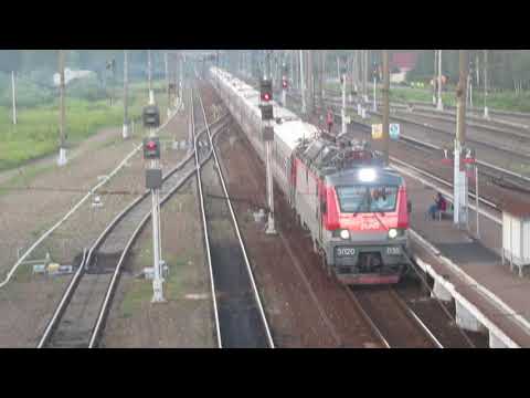 Электровоз ЭП20-035 с поездом№741В Москва-Брянск станция Бекасово-1 9.08.2017