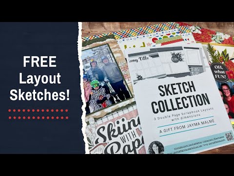 Free 12x12 Scrapbook Sketch Download! 3 Double-Page Layouts + Examples