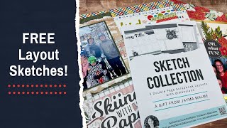 Free 12x12 Scrapbook Sketch Download! 3 Double-Page Layouts + Examples