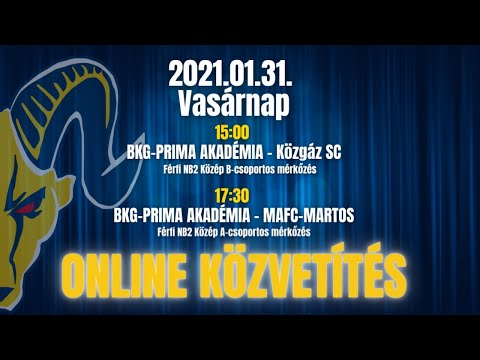 BKG-PRIMA AKADÉMIA - Közgáz SC - Férfi NB2-es mérkőzés