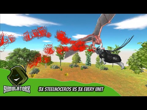 3x Steelnoceros vs 3x Every Unit - Animal Revolt Battle Simulator