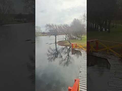 Puente de fantasía. Lago artificial.  Dolores, provincia de Buenos Aires