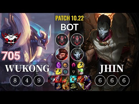 JDG 705 Wukong vs Jhin Bot - KR Patch 10.22