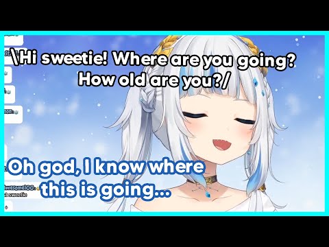 Gura is so smol, security thoughts she is a kid that got lost in the airport