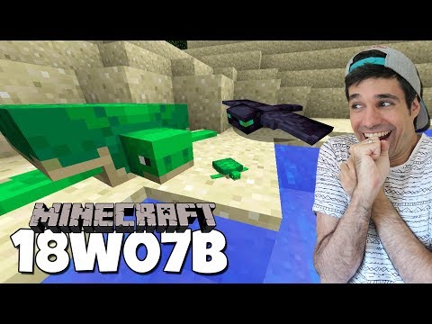 NEW MINECRAFT WITH TURTLES AND GHOSTS!!  |  Minecraft Snapshot 18w07b Review