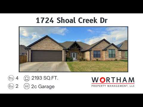 Spacious 4 bed, 2 bath brick home with 2-car garage in Stone Lake Estates! property video
