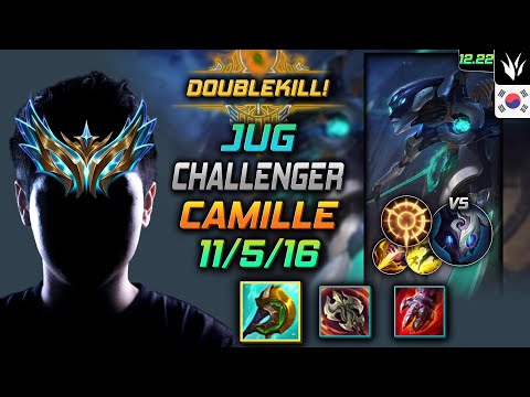 Challenger Jungle Camille Build Divine Sunderer Press the Attack - LOL KR 12.22