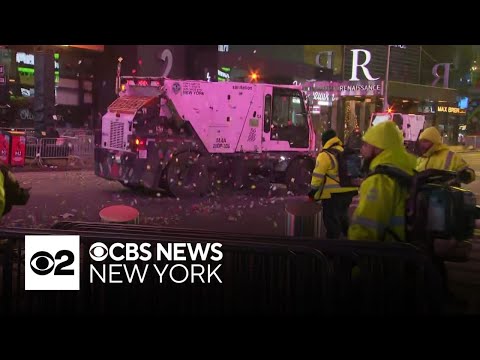Cleanup continues in Times Square after New Year's Eve 2026 celebration