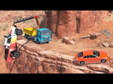 Mobil vs Cliff Drops - BeamNG Drive