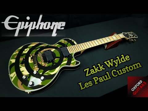 Epiphone Zakk Wylde Les Paul Custom Bullseye Camo Limited Edition 2005 Made in Korea EMG HZ Black Label Society guitar + OHSC image 26