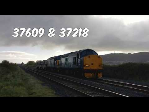 Prestatyn 10.4.2017 - DRS 37609 & 37218 on Valley flasks - Class 37