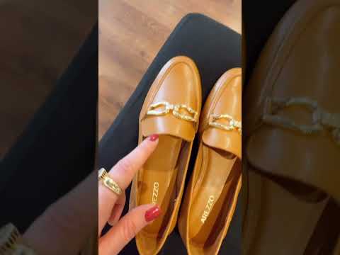 Mocassim couro amarelo manteiga e caramelo Arezzo.WhatsApp (14) 98230-1725  @analuizabrasil_oficial