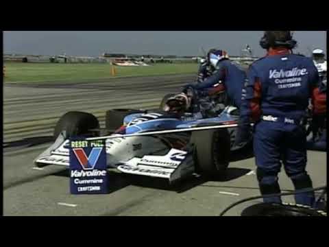 Robby Gordon peeling out. Michael Andretti battling. 1995 Cleveland Grand Prix