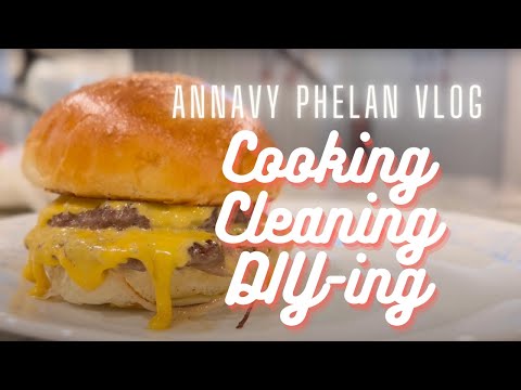 Daily Cooking & Cleaning Routine to keep the house clean | Decadent Cheeseburgers | DIY Shelves