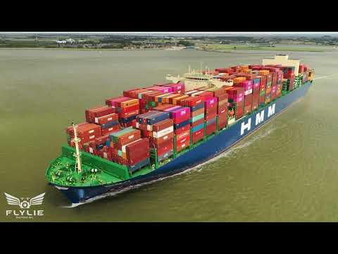 HMM RAON | Drone footage | New 16.000 TEU | NURI CLASS