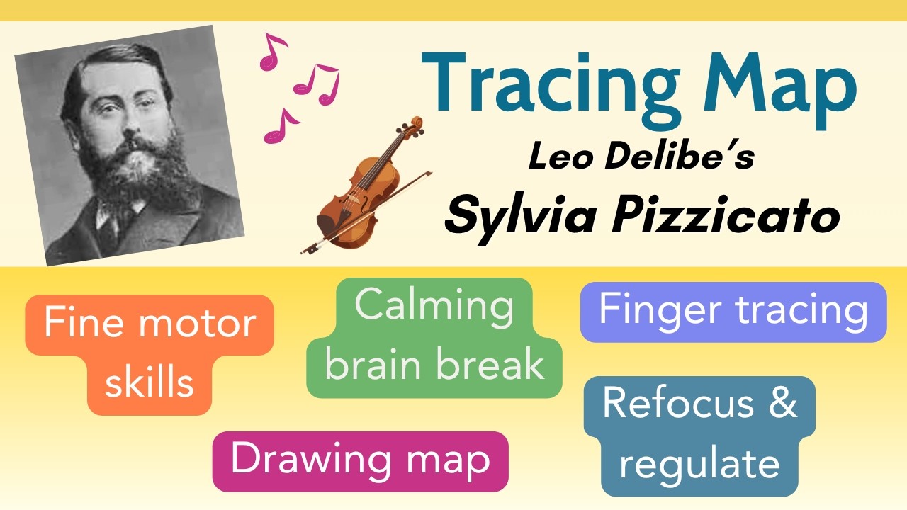 Calming Musical Brain Break and Tracing Map - Sylvia Pizzicato