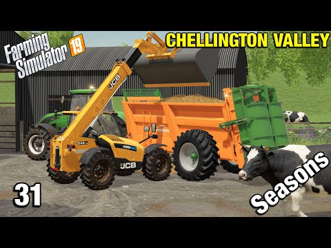SPREADING COW MANURE Chellington Valley Timelapse - FS19 Ep 31