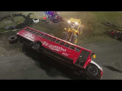 Figure 8 School Bus Race - Grundy County Speedway - Night of Thrills - 09/07/2024